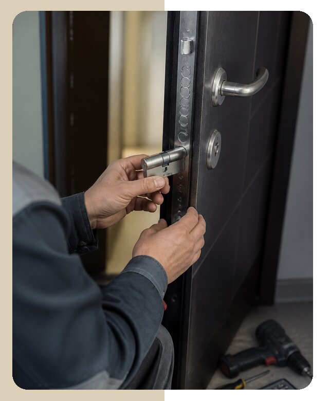 Установка цилиндрового замка в входную дверь в Ржеве